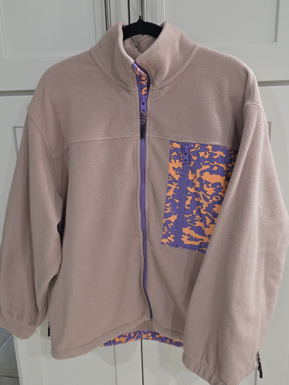 TNA Lavender Fleece Jacket with Purple Trim and Orange Accents